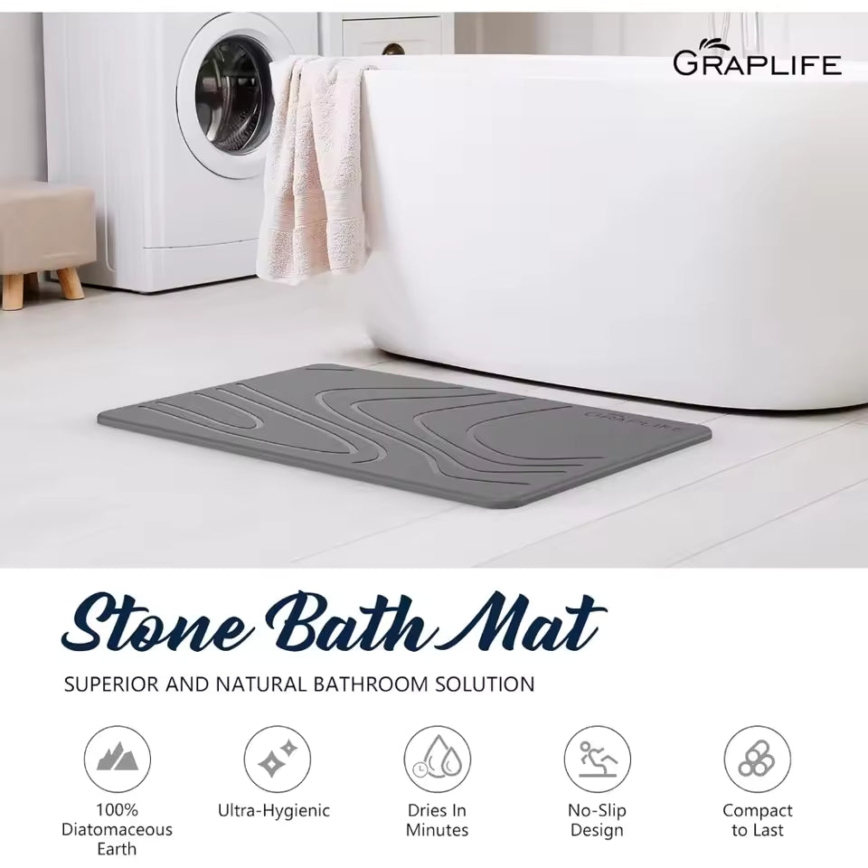 Stone Bath Mat – Quick Dry Diatomite Mat
